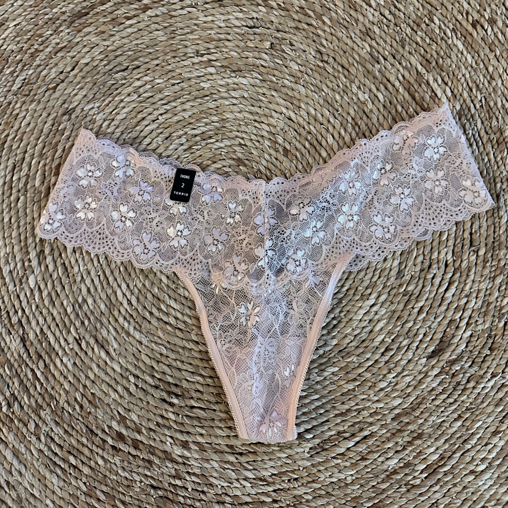 Torrid Thing Nude Lace Thong Sz 2